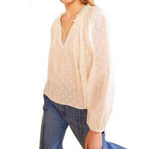 Ulla Johnson Ada Clip Dot Cotton Top shirt blouse size 6 NWOT